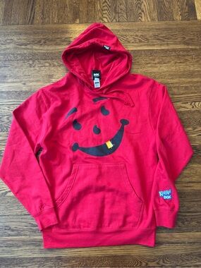 DGK x Kool-Aid Red Hoodie with Black Smile Graphic
